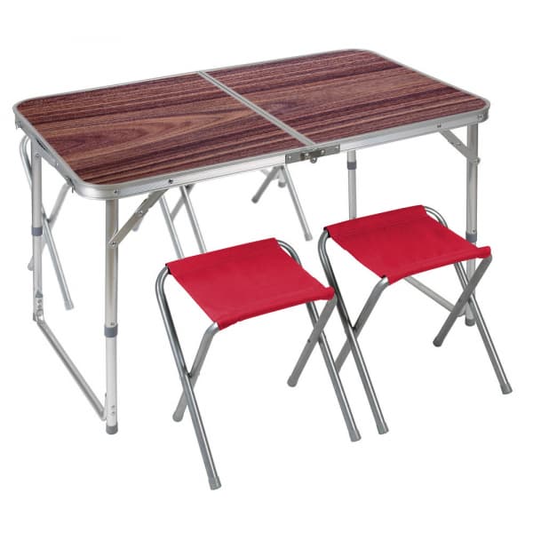 Campingbord med 4st Röda Pallar