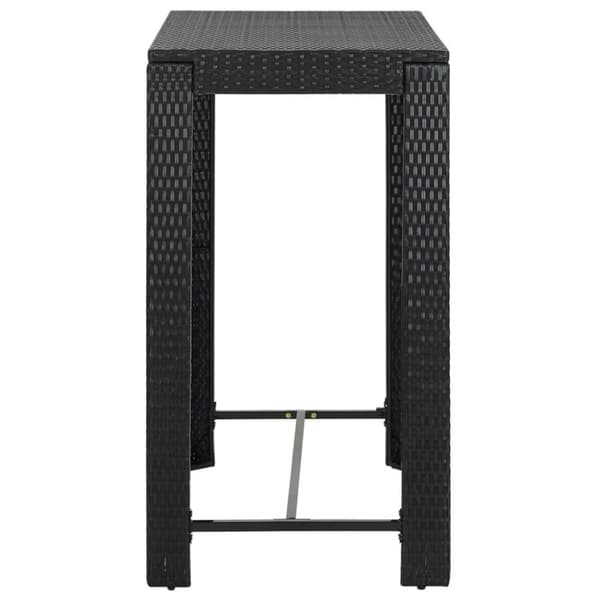 vidaXL Barbord för trädgård svart 100x60,5x110,5 cm konstrotting