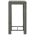 Miniatyrbillede 3 af 6: vidaXL barbord til haven 60,5x60,5x110,5 cm polyrattan grå