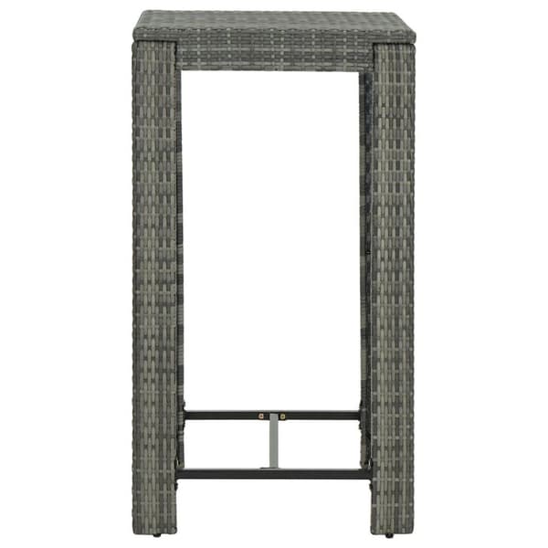 vidaXL barbord til haven 60,5x60,5x110,5 cm polyrattan grå