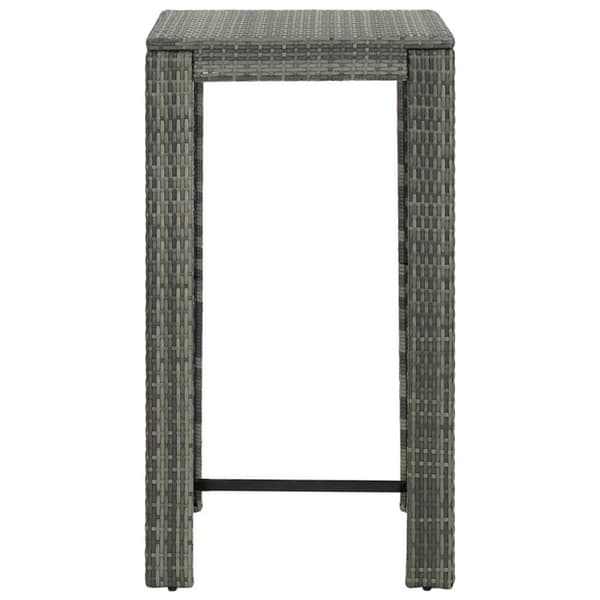 vidaXL barbord til haven 60,5x60,5x110,5 cm polyrattan grå