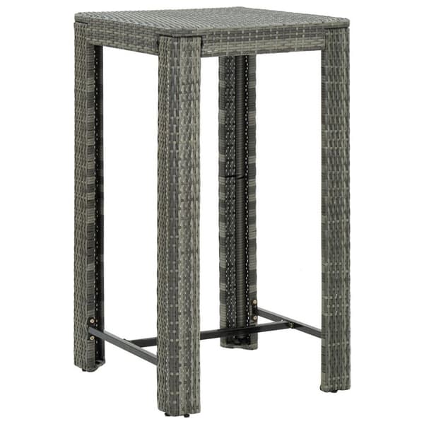 vidaXL barbord til haven 60,5x60,5x110,5 cm polyrattan grå