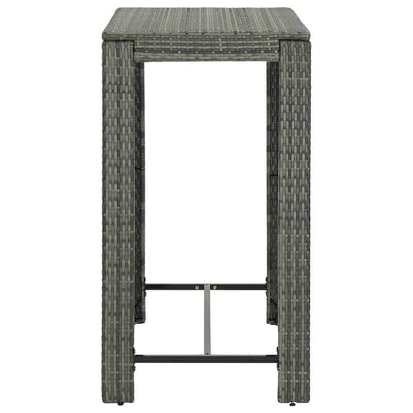 vidaXL barbord til haven 100x60,5x110,5 cm polyrattan grå