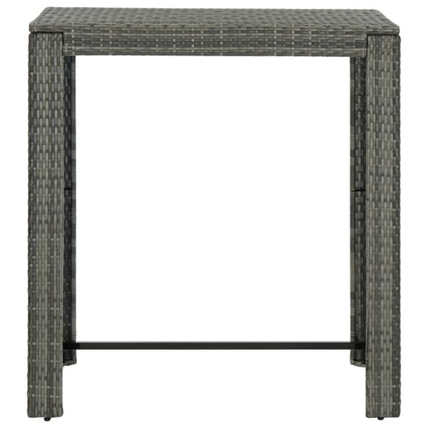 vidaXL barbord til haven 100x60,5x110,5 cm polyrattan grå