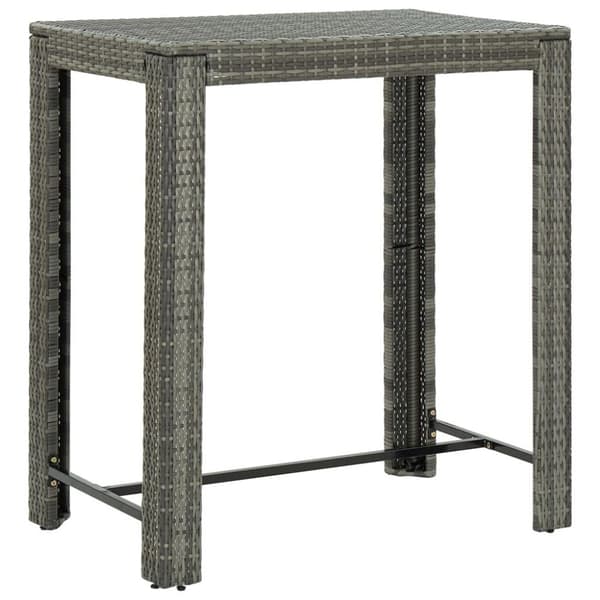 vidaXL barbord til haven 100x60,5x110,5 cm polyrattan grå