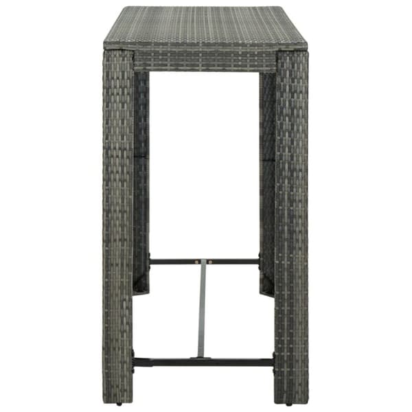 vidaXL barbord til haven 140,5x60,5x110,5 cm polyrattan grå