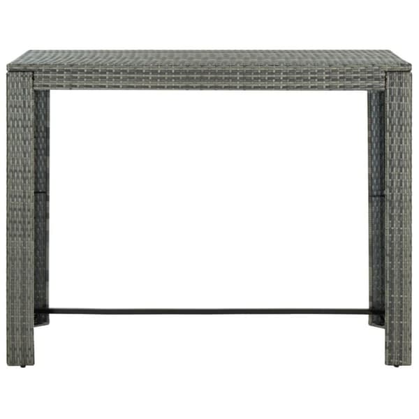 vidaXL barbord til haven 140,5x60,5x110,5 cm polyrattan grå