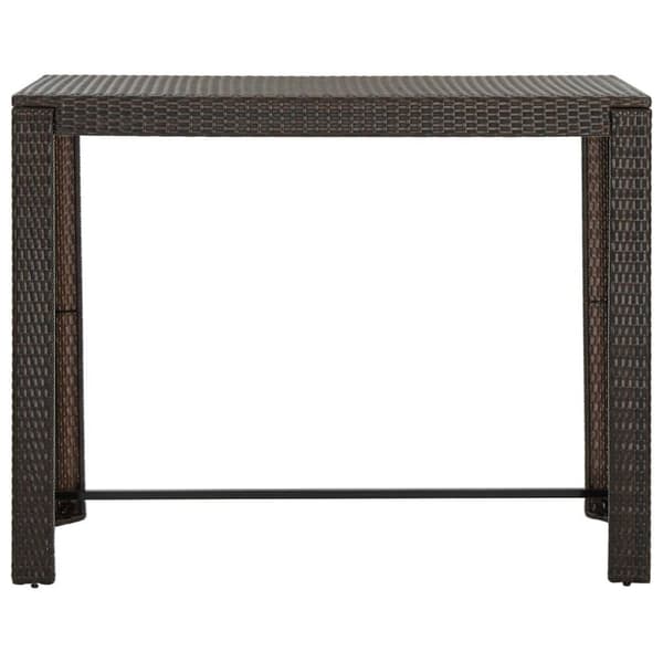 vidaXL barbord til haven 140,5x60,5x110,5 cm polyrattan brun