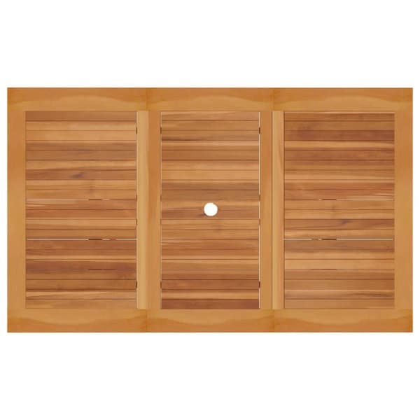 vidaXL havebord 150x90x75 cm massivt teaktræ