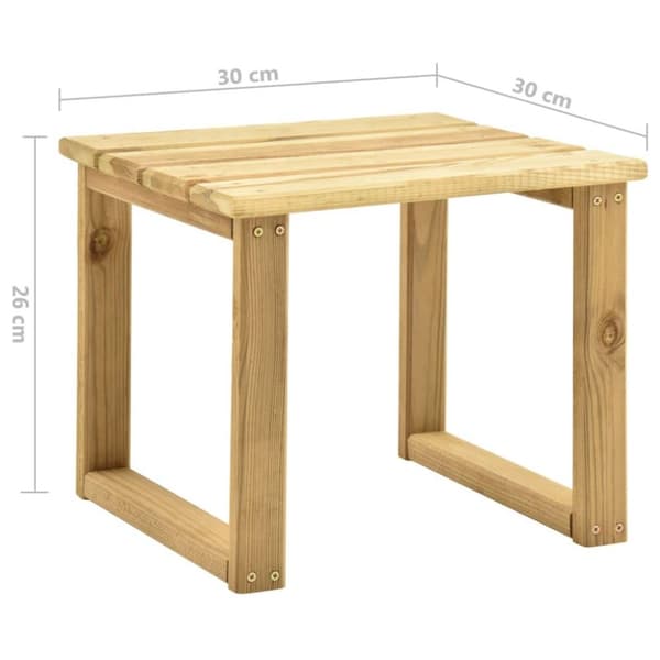 vidaXL Bord för solsäng 30x30x26 cm impregnerad furu