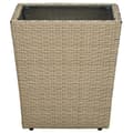 Miniatyrbilde 3 av 6: vidaXL Tebord beige 41,5x41,5x44 cm polyrotting og herdet glass