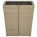Miniatyrbilde 4 av 6: vidaXL Tebord beige 41,5x41,5x44 cm polyrotting og herdet glass