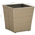 Miniatyrbilde 5 av 6: vidaXL Tebord beige 41,5x41,5x44 cm polyrotting og herdet glass