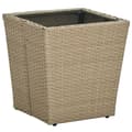 Miniatyrbilde 1 av 6: vidaXL Tebord beige 41,5x41,5x44 cm polyrotting og herdet glass