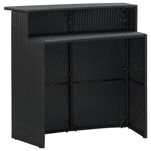 vidaXL Barbord för trädgård svart 120x55x110 cm konstrotting