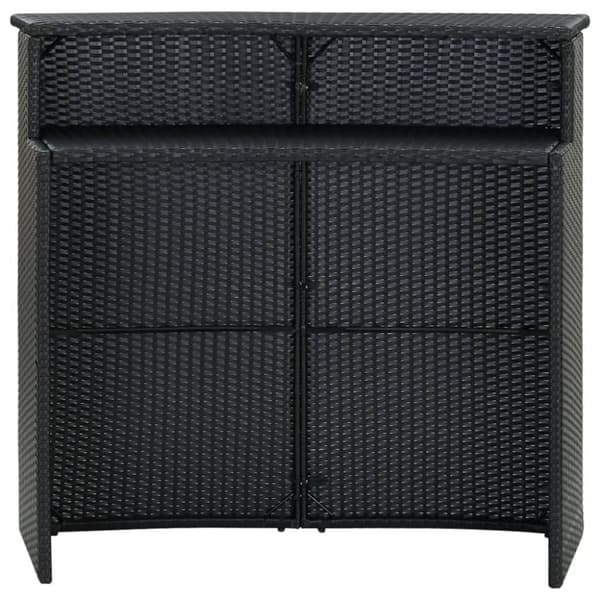 vidaXL Barbord för trädgård svart 120x55x110 cm konstrotting