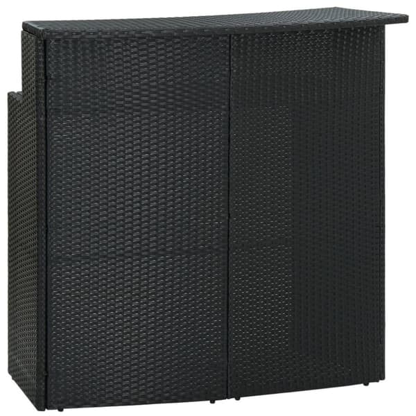 vidaXL Barbord för trädgård svart 120x55x110 cm konstrotting