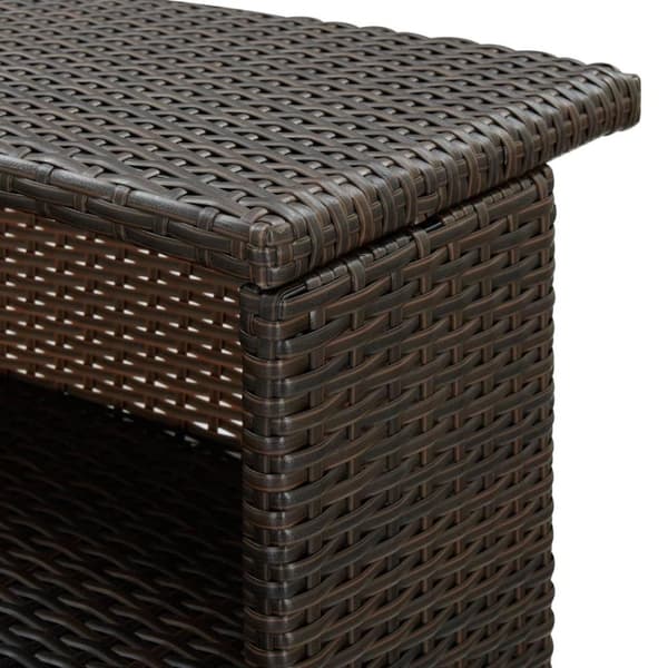 vidaXL Barbord för trädgård brun 120x55x110 cm konstrotting