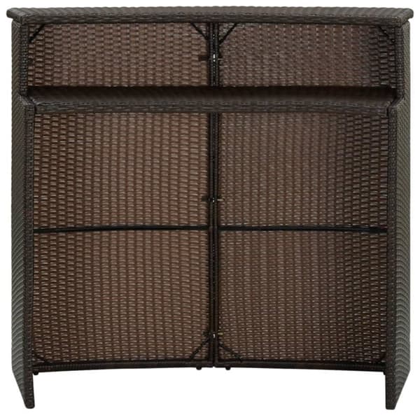 vidaXL Barbord för trädgård brun 120x55x110 cm konstrotting