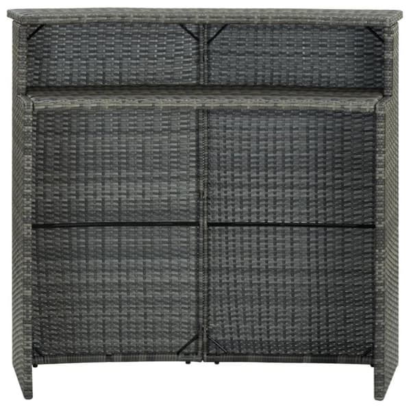 vidaXL barbord til haven 120x55x110 cm polyrattan grå