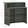 Miniatyrbillede 8 af 9: vidaXL barbord til haven 120x55x110 cm polyrattan grå