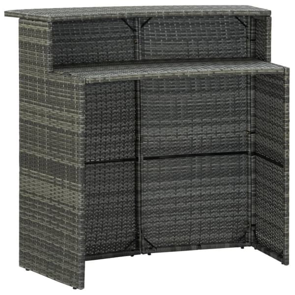vidaXL barbord til haven 120x55x110 cm polyrattan grå