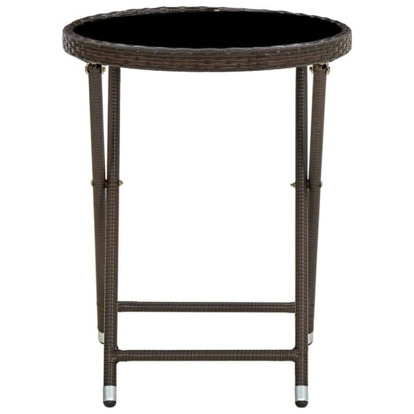 vidaXL Tebord brun 60 cm polyrotting og herdet glass