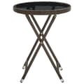 Miniatyrbillede 3 af 6: vidaXL tebord 60 cm polyrattan og hærdet glas brun
