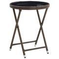 Miniatyrbillede 1 af 6: vidaXL tebord 60 cm polyrattan og hærdet glas brun