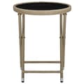 Miniatyrbillede 3 af 6: vidaXL tebord 60 cm polyrattan og hærdet glas beige
