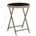 Miniatyrbillede 6 af 6: vidaXL tebord 60 cm polyrattan og hærdet glas beige