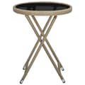 Miniatyrbillede 2 af 6: vidaXL tebord 60 cm polyrattan og hærdet glas beige