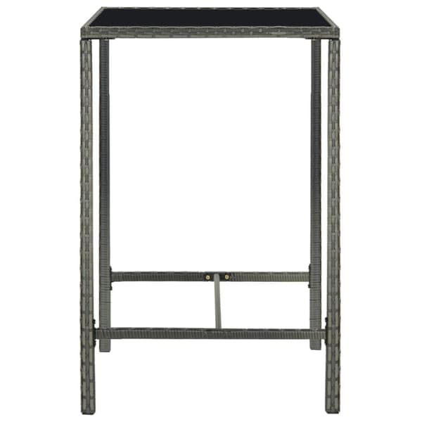 vidaXL barbord til haven 70x70x110 cm polyrattan og glas grå