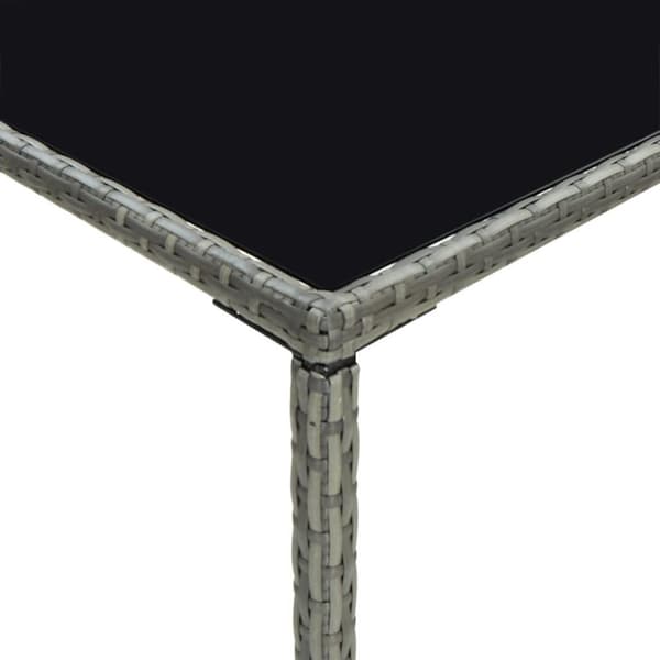 vidaXL barbord til haven 70x70x110 cm polyrattan og glas grå