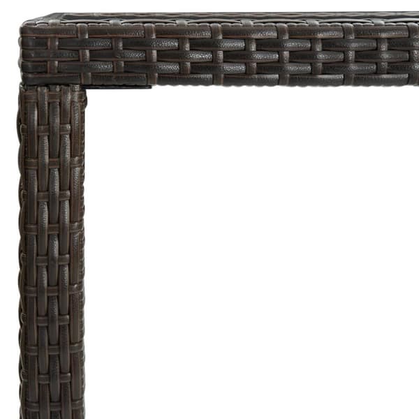 vidaXL Hagebarbord brun 130x60x110 cm polyrotting og glass