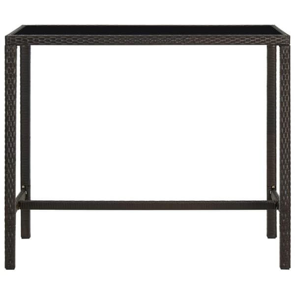 vidaXL Hagebarbord brun 130x60x110 cm polyrotting og glass