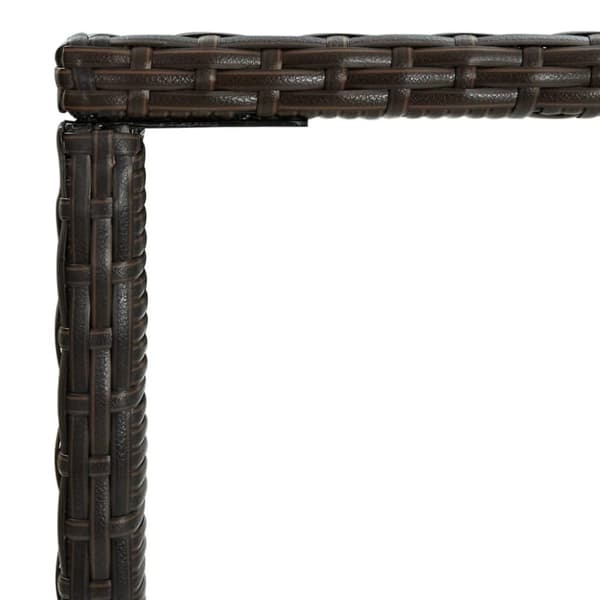 vidaXL Hagebarbord brun 70x70x110 cm polyrotting og glass