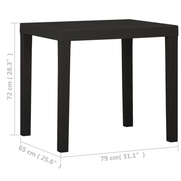vidaXL havebord 79x65x72 cm plastik antracitgrå