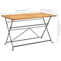 Miniatyrbilde 6 av 6: vidaXL Sammenleggbart hagebord 120x70x74 cm heltre akasie