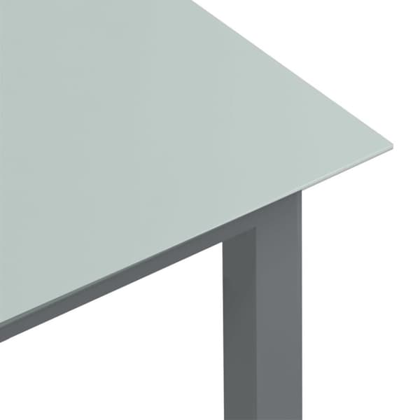 vidaXL Trädgårdsbord ljusgrå 190x90x74 cm aluminium och glas