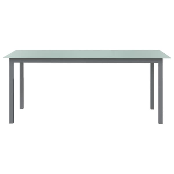 vidaXL Trädgårdsbord ljusgrå 190x90x74 cm aluminium och glas