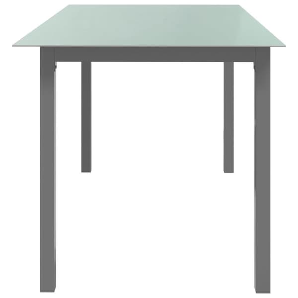 vidaXL havebord 150x90x74 cm aluminium og glas lysegrå