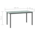 Miniatyrbillede 5 af 5: vidaXL havebord 150x90x74 cm aluminium og glas lysegrå