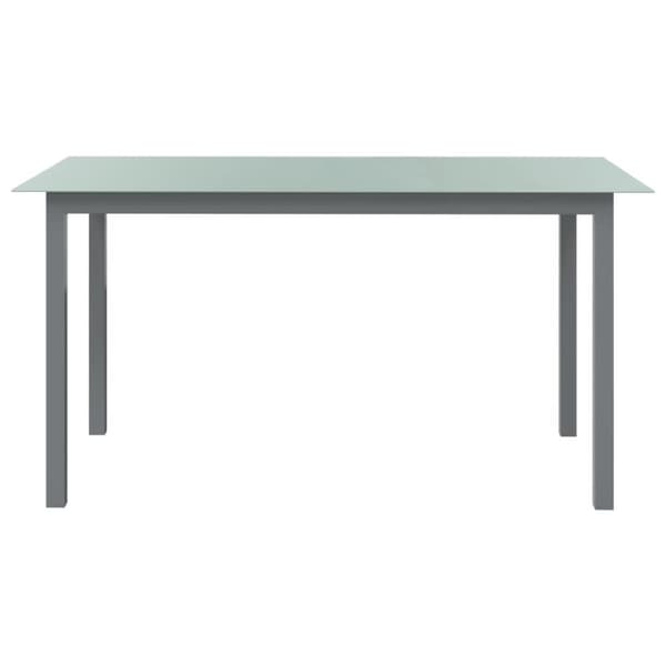 vidaXL havebord 150x90x74 cm aluminium og glas lysegrå