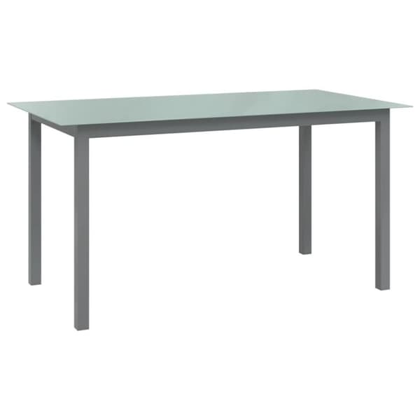 vidaXL havebord 150x90x74 cm aluminium og glas lysegrå