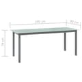 Miniatyrbillede 5 af 5: vidaXL havebord 190x90x74 cm aluminium og glas lysegrå