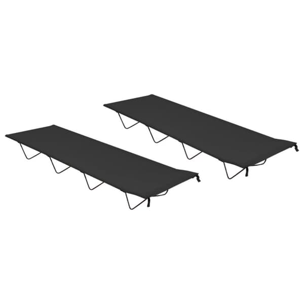 vidaXL campingsenge 2 stk.180x60x19 cm oxfordstof og stål sort
