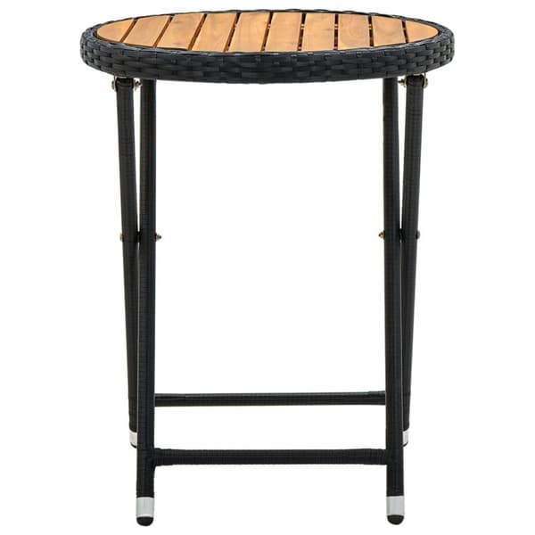 vidaXL Tebord svart 60 cm polyrotting og heltre akasie