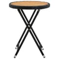 Miniatyrbilde 2 av 7: vidaXL Tebord svart 60 cm polyrotting og heltre akasie