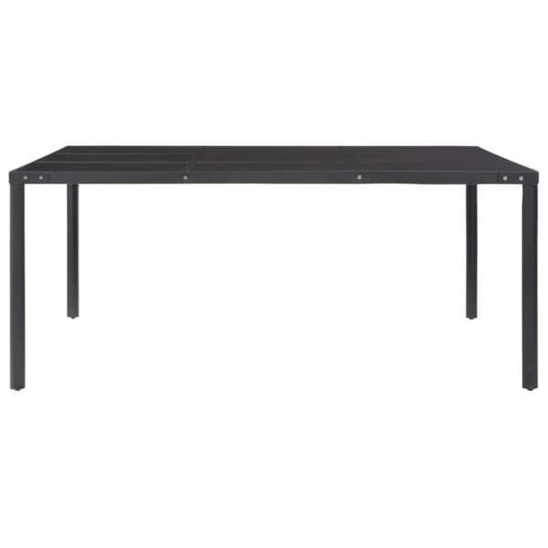 vidaXL havebord 170x170x74,5 cm stål og glas sort